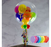 Personalised Rainbow Balloon-Filled Bubble Balloon