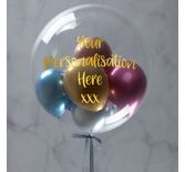 Personalised Satin Chrome Balloon-Filled Bubble Balloon