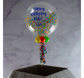 Personalised Rainbow 'Powderfetti' Bubble Balloon