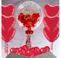 Heart-Print Red Hearts Balloon Package