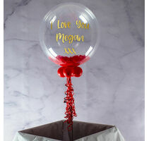 Personalised 'I Love You' Feather Bubble Balloon