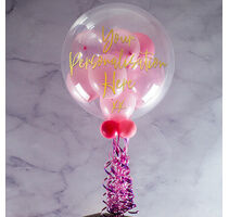 Personalised Light Pink Balloon-Filled Bubble Balloon