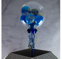 Personalised Navy & Dark Blue Balloon-Filled Bubble Balloon