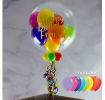 Personalised Rainbow Balloon-Filled Bubble Balloon