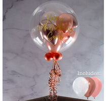 Personalised Rose Gold Balloon-Filled Bubble Balloon