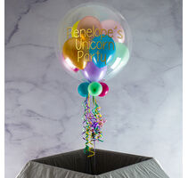 Personalised Unicorn Colours Balloon-Filled Bubble Balloon
