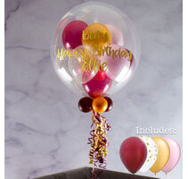 Personalised Berry Sparkle Balloon-Filled Bubble Balloon