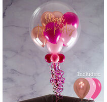 Personalised Pink Glamour Balloon-Filled Bubble Balloon