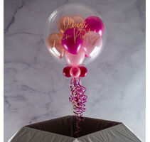Personalised Pink Glamour Balloon-Filled Bubble Balloon