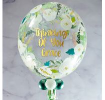 Personalised Floral Charm Bubble Balloon