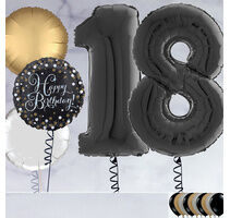 18th Birthday Black Foil Balloon Package