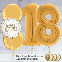 Gold Foil Number Balloon Package
