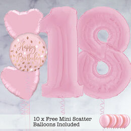 18th Birthday Light Pink Foil Balloon Package