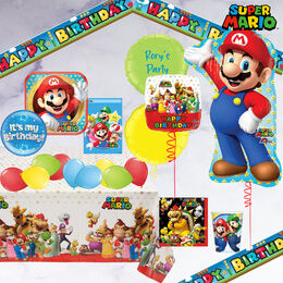 Super Mario Bros 'Party In A Box' with Inflated Balloons
