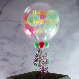 Personalised Candyfloss Balloon-Filled Mother's Day Bubble Balloon