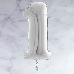26" Silver Number Foil Balloon - 1