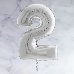 26" Silver Number Foil Balloon - 2