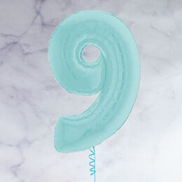 26" Pastel Blue Number Foil Balloon - 9