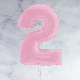 26" Pastel Pink Number Foil Balloon - 2