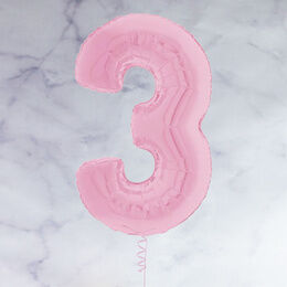 26" Pastel Pink Number Foil Balloon - 3