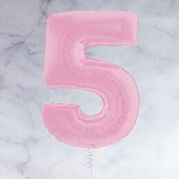 26" Pastel Pink Number Foil Balloon - 5