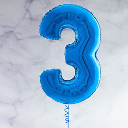 26" Royal Blue Number Foil Balloon - 3