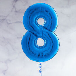 26" Royal Blue Number Foil Balloon - 8