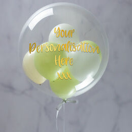 Personalised Pistachio Breeze Balloon-Filled Bubble Balloon