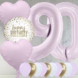 90th Birthday Lilac Foil Balloon Package