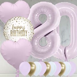 80th Birthday Lilac Foil Balloon Package