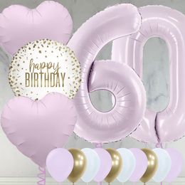 60th Birthday Lilac Foil Balloon Package