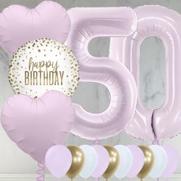 50th Birthday Lilac Foil Balloon Package
