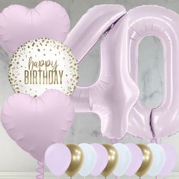 40th Birthday Lilac Foil Balloon Package