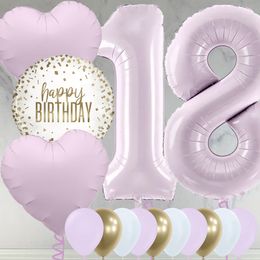 18th Birthday Lilac Foil Balloon Package
