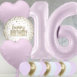 16th Birthday Lilac Foil Balloon Package
