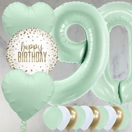 90th Birthday Mint Green Foil Balloon Package
