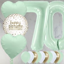 70th Birthday Mint Green Foil Balloon Package