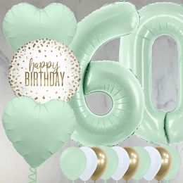 60th Birthday Mint Green Foil Balloon Package