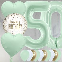 50th Birthday Mint Green Foil Balloon Package