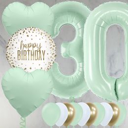 30th Birthday Mint Green Foil Balloon Package