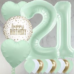 21st Birthday Mint Green Foil Balloon Package