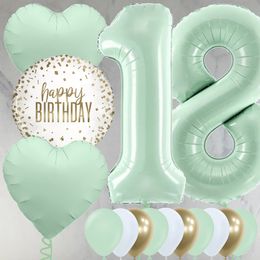 18th Birthday Mint Green Foil Balloon Package