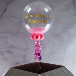 Happy Birthday Personalised Feather Bubble Balloon