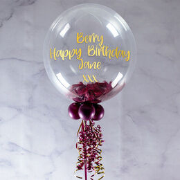18th Birthday Personalised Feather Bubble Balloon