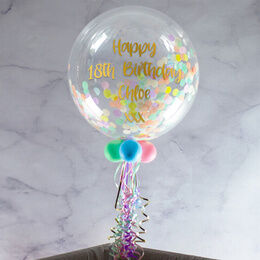 80th Birthday Personalised Confetti Bubble Balloon