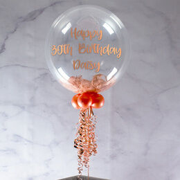 Happy Anniversary Personalised Feather Bubble Balloon