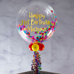 Get Well Soon Personalised Confetti Bubble Balloon