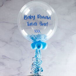 Thank You Personalised Feather Bubble Balloon