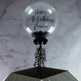 Graduation Personalised Feather Bubble Balloon