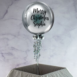 Personalised Silver Orb Balloon